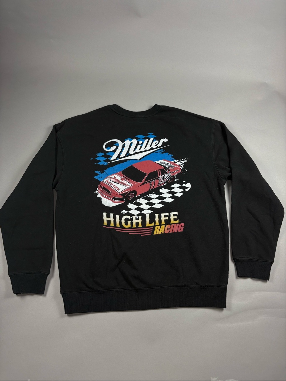Miller High Life Racing Graphic Crewneck Sweatshirt Black Men’s Large